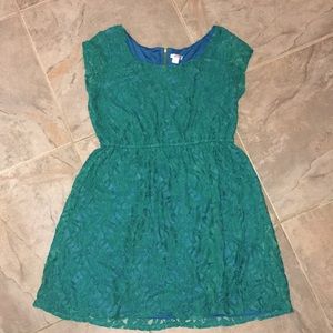 Turquoise Lace Overlay Dress/Tunic